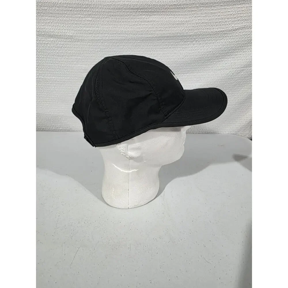 Nike Hat Cap Strap Back One Size Black White Dri-FIT Featherlight Running